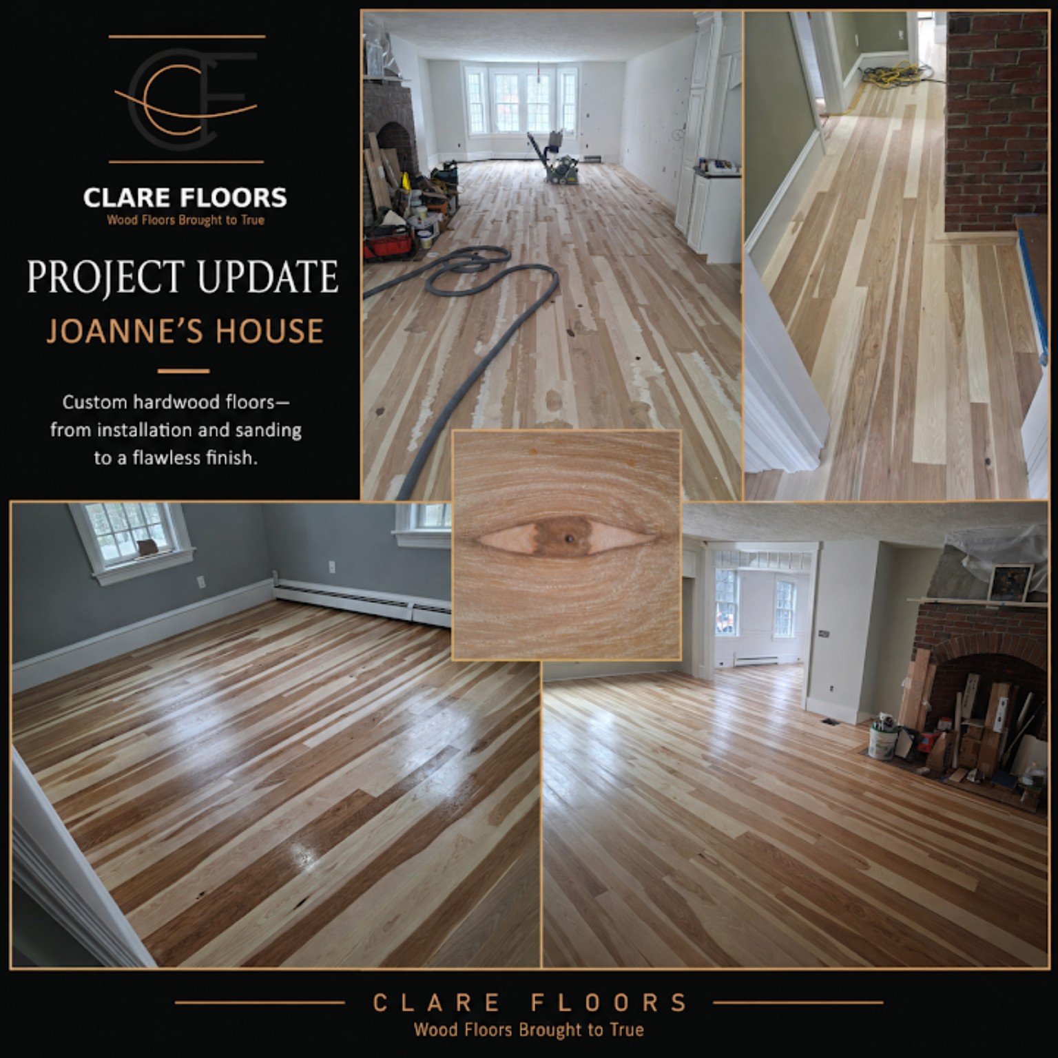 Joanne's House custom hardwood floor installation